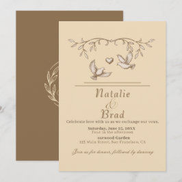 Invitación a la boda romántica