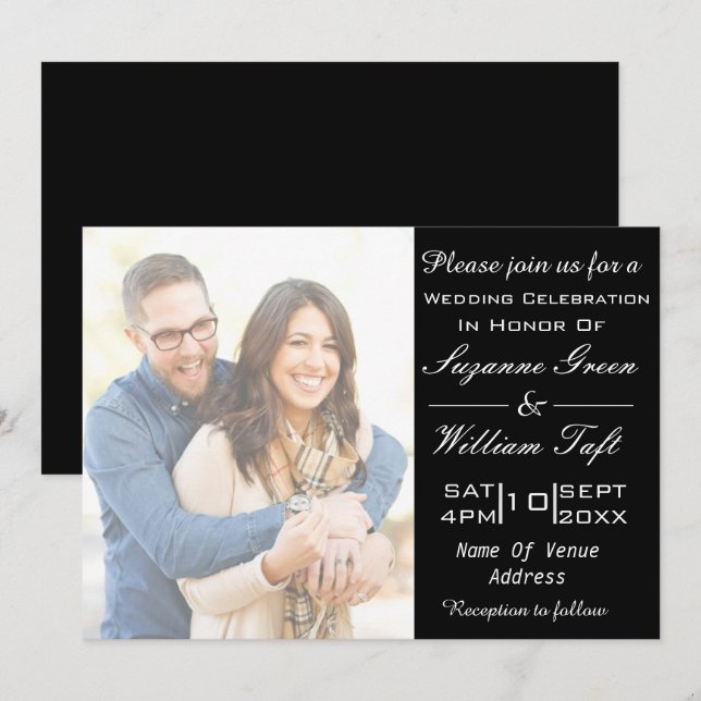 Invitación a la boda romántica (Anverso / Reverso)