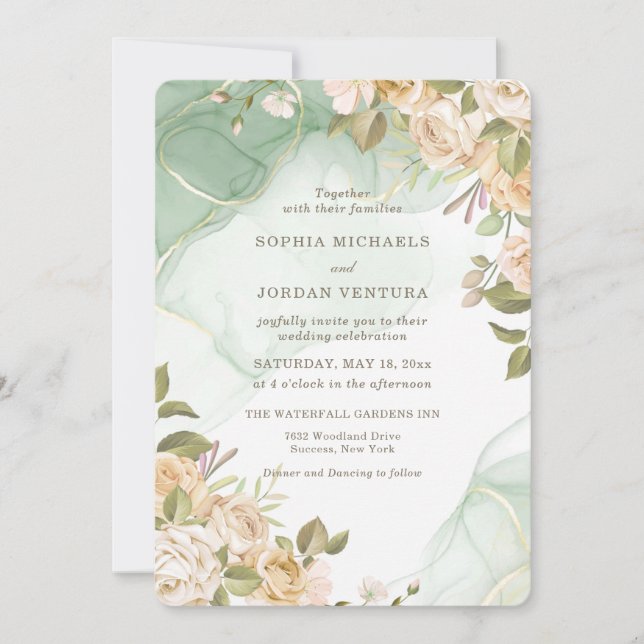 Invitación a la boda romántica (Anverso)