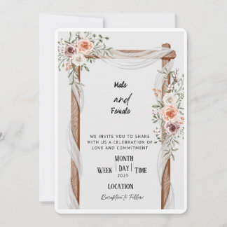 Invitación a la boda romántica