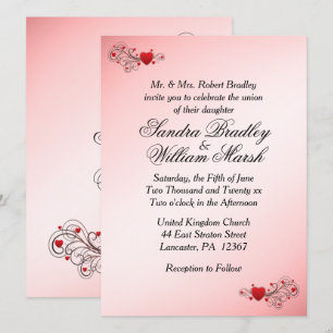 Invitación a la boda romántica
