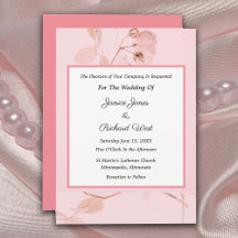 Invitación a la boda romántica blanda rosa rosa ro