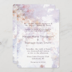 Invitación a la boda romántica con crema moderna p