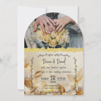 Invitación a la boda romántica con diseño floral