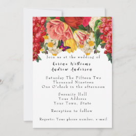 Invitación a la boda romántica con flores