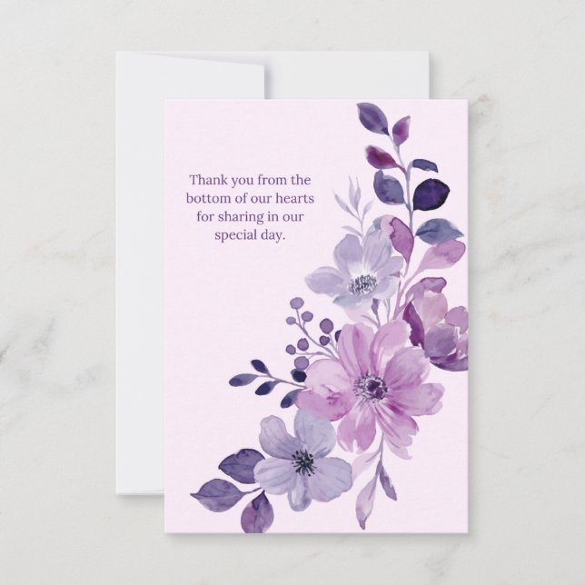 Invitación a la boda romántica con flores rosadas  (Anverso)