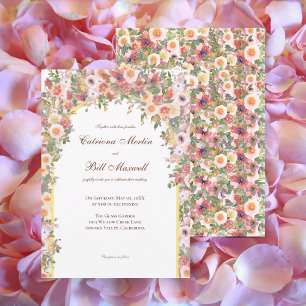 Invitación a la boda romántica de arcos florales