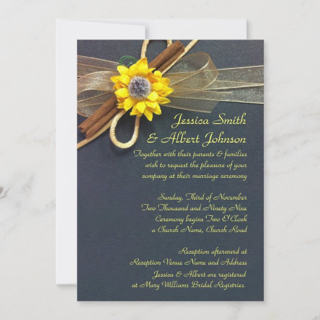 Invitación a la boda romántica de Cinta de Giro de (Anverso)