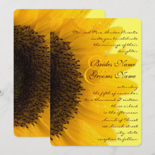 Invitación a la boda romántica de girasol