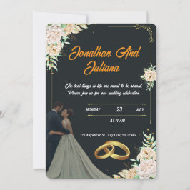 Invitación a la boda romántica de guiones