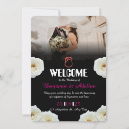 Invitación a la boda romántica de guiones