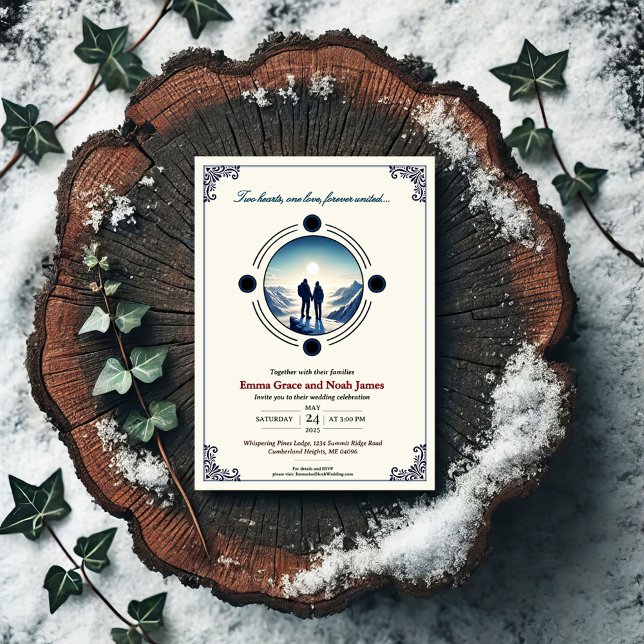 Invitación a la boda romántica de la aventura de m (Subido por el creador)