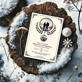 Invitación a la boda romántica de la aventura de m