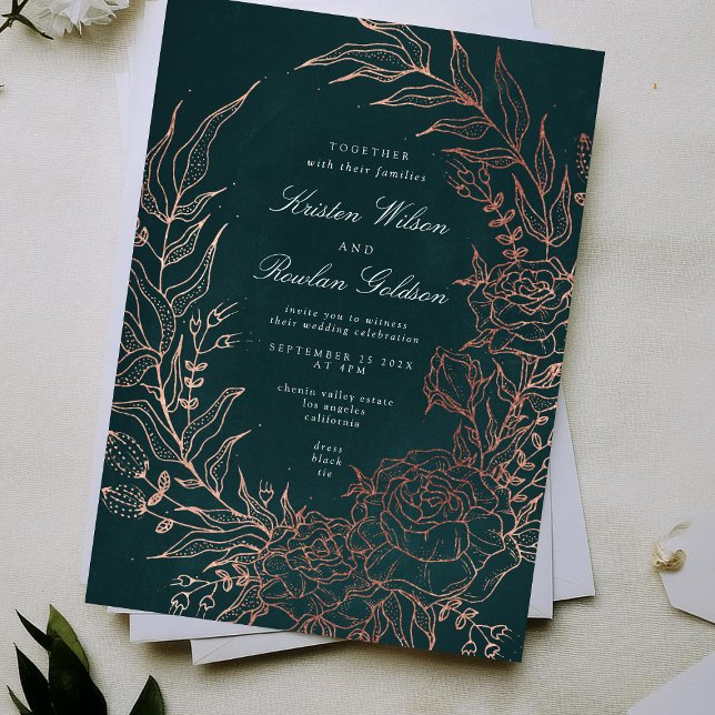 Invitación a la boda romántica de la flor Wreath C (Subido por el creador)