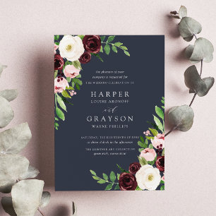 Invitación a la boda romántica de medianoche