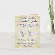 Invitación a la boda romántica de palomas blancas