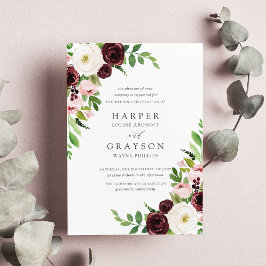 Invitación a la boda romántica de Rubor