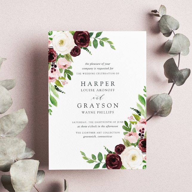 Invitación a la boda romántica de Rubor (Subido por el creador)