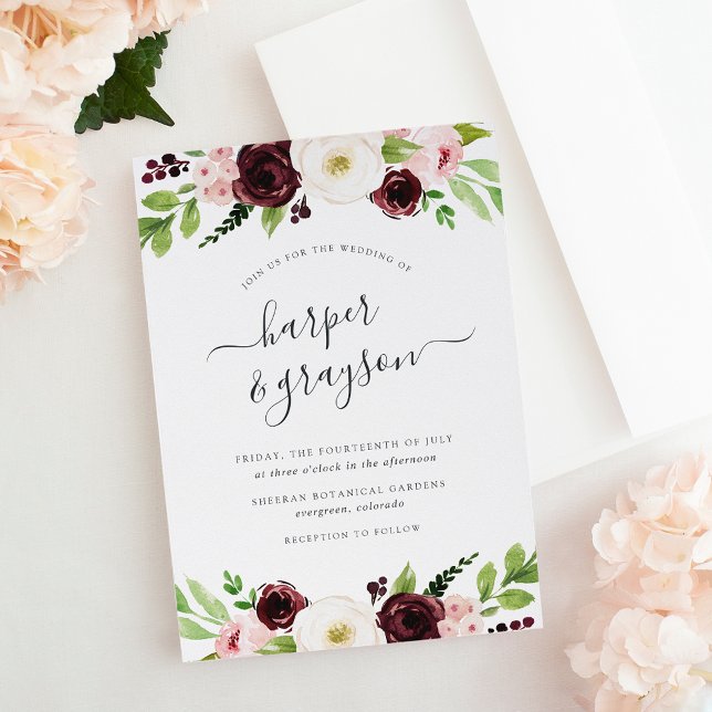 Invitación a la boda romántica de Rubor (Subido por el creador)