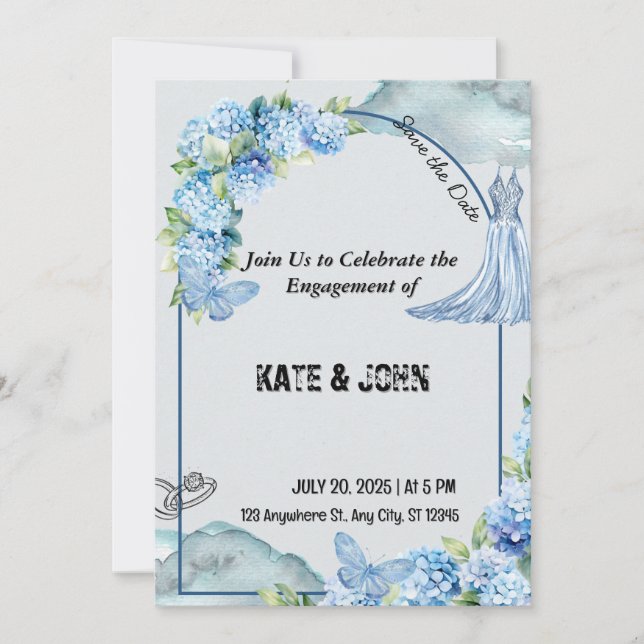 Invitación a la boda romántica - Diseño personaliz (Anverso)