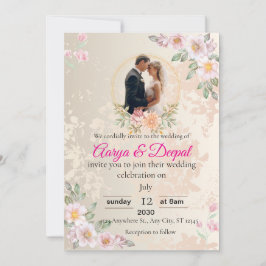 Invitación a la boda romántica - Elegante y atempo