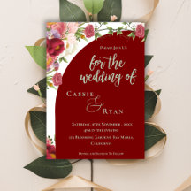 Invitación a la boda romántica en arco floral de c