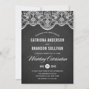 Invitación a la boda romántica en Brocade Lace