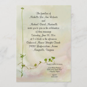 Invitación a la boda romántica en el jardín