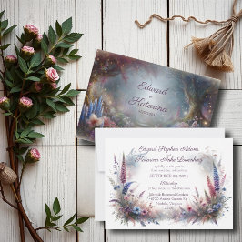 Invitación a la boda romántica en el sendero de lo