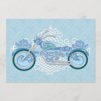 Invitación a la boda romántica en motocicleta