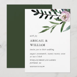 Invitación a la boda romántica floral