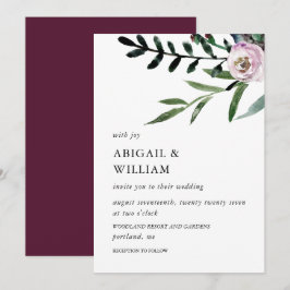 Invitación a la boda romántica floral