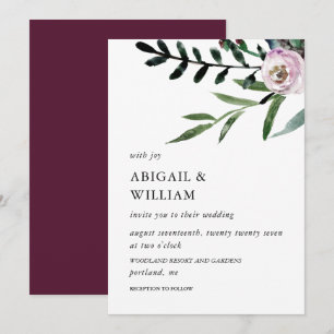 Invitación a la boda romántica floral