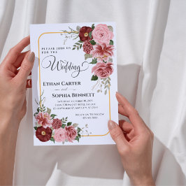 Invitación a la boda romántica floral