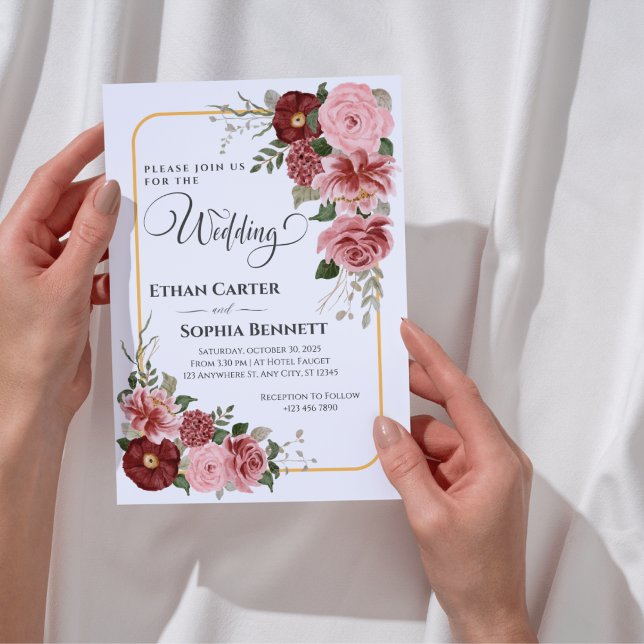 Invitación a la boda romántica floral (Subido por el creador)