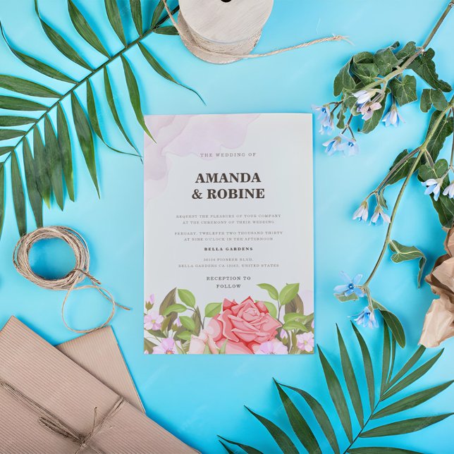 Invitación a la boda romántica floral (Subido por el creador)