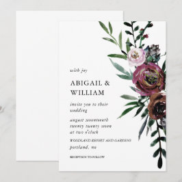 Invitación a la boda romántica floral