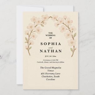 Invitación a la boda romántica floral Elegante P