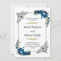 Invitación a la boda romántica floral - suave