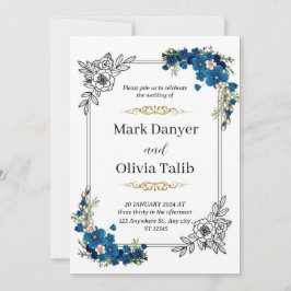 Invitación a la boda romántica floral - suave