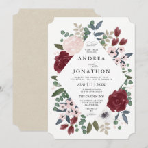 Invitación a la boda romántica florística