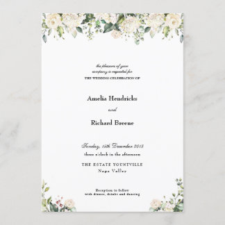 Invitación a la boda romántica florística