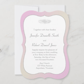 Invitación a la boda romántica gris y en Rubor