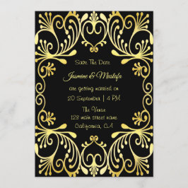 Invitación a la boda romántica islámica de oro