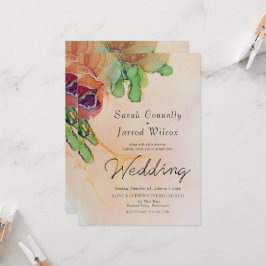 Invitación a la boda romántica Rosa de Garland