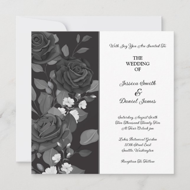 Invitación a la boda Rosa (Anverso)