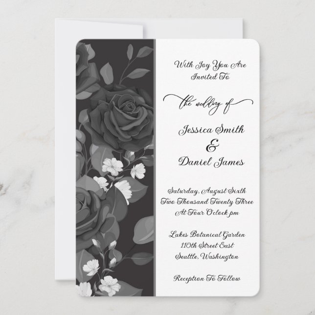 Invitación a la boda Rosa (Anverso)