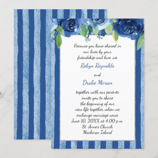 Invitación a la boda Rosa azul
