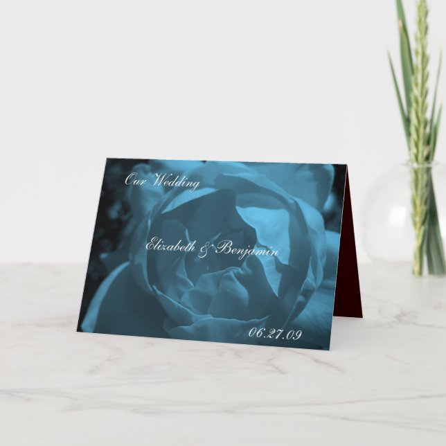 Invitación a la boda Rosa azul (Anverso)