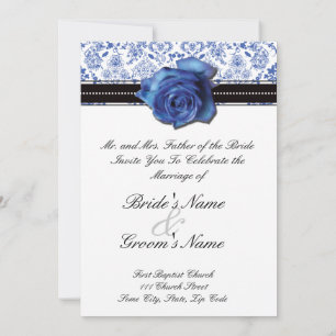 Invitación a la boda Rosa azul